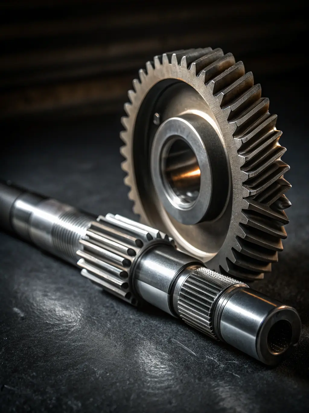 A close-up shot of a complex mechanical system, highlighting the precision and intricacy of the design, ideal for illustrating mechanical engineering services.